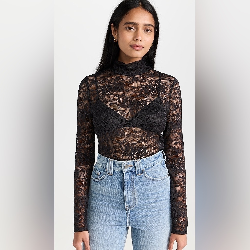 NWT Hill House The Pia Top Black Lace Small
